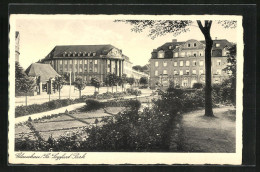 AK Glauchau /Sa., Ortspartie Mit Seyfart-Park  - Glauchau