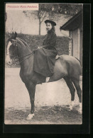 AK Prinzessin Maria Adelheid Von Luxemburg Zu Pferd  - Königshäuser