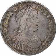 France, Louis XIV, 1/2 Écu à La Mèche Courte, 1645, Paris, Argent, TB+ - 1643-1715 Louis XIV The Great