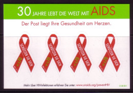 UNO WIEN MI-NR. 729 POSTFRISCH(MINT) FOLIENBLATT 30 JAHRE LEBT DIE WELT MIT AIDS 2011 - Enfermedades