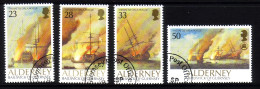 ALDERNEY MI-NR. 55-58 O SEESCHLACHT Von LA HOGUE - SCHIFFE 1992 - Ships