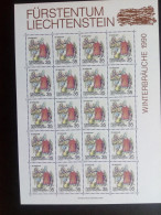 LIECHTENSTEIN MI-NR. 1008-1010 POSTFRISCH(MINT) KLEINBOGENSATZ WINTERBRÄUCHE 1990 NIKOLAUS SILVESTER NEUJAHR - Blocs & Feuillets