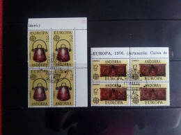 ANDORRA SPANISCH MI-NR. 101-102 GESTEMPELT(USED) 4er BLOCK EUROPA 1976 KUNSTHANDWERK - 1976