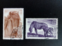 FÄRÖER MI-NR. 250-251 O PFERDE 1993 HENGST STUTE MIT FOHLEN - Paarden