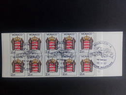MONACO MH 0-1 O LANDESWAPPEN 1987 MIT 10 X MI-NR. 1832 - Postzegelboekjes