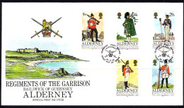 ALDERNEY MI-NR. 23-27 FDC HISTORISCHE UNIFORMEN - Alderney