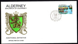 ALDERNEY MI-NR. 48 FDC INNERE HAFEN SCHIFFE 1991 - Alderney