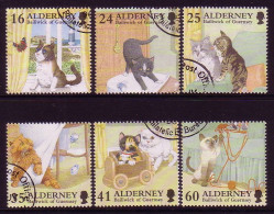 ALDERNEY MI.NR. 94-99 GESTEMPELT(USED) SPIELENDE KATZEN 1996 - Alderney