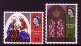 GIBRALTAR MI-NR. 205-206 POSTFRISCH(MINT) WEIHNACHTEN 1967 - Christmas