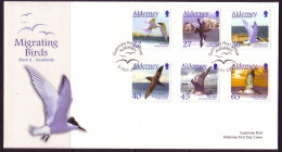 ALDERNEY MI-NR. 212-217 FDC SEEVÖGEL SCHWALBE MÖWE 2003 - Alderney