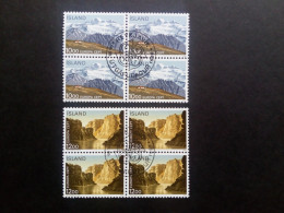 ISLAND MI-NR. 648-649 GESTEMPELT 4er BLOCK EUROPA 1986 NATUR- Und UMWELTSCHUTZ BERGE - 1986