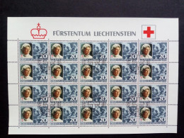 LIECHTENSTEIN MI-NR. 875-877 GESTEMPELT(USED) KLEINBOGENSATZ FÜRSTIN GINA ROTES KREUZ 1985 - Blocs & Feuillets