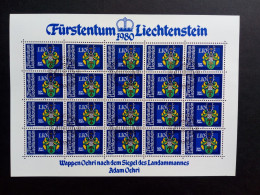 LIECHTENSTEIN MI-NR. 743-746 GESTEMPELT(USED) KLEINBOGENSATZ WAPPEN DER LANDAMMÄNNER (I) 1980 - Blocs & Feuillets