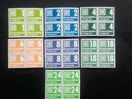 IRLAND PORTO MI-NR. 25-31 POSTFRISCH 4er BLOCK ZIFFERN UND ORNAMENT 1980 - Impuestos