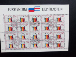 LIECHTENSTEIN MI-NR. 945-946 GESTEMPELT(USED) KLEINBOGENSATZ MITLÄUFER 1988 KULTURELLE ZUSAMMENARBEIT - Idee Europee