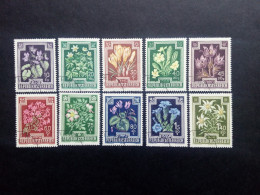 ÖSTERREICH MI-NR. 868-877 GESTEMPELT(USED) ANTI TUBERKULOSE 1948 ROSE EDELWEISS VEILCHEN KROKUS - Rosen