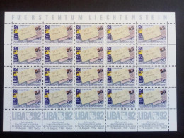 LIECHTENSTEIN MI-NR. 1026 POSTFRISCH(MINT) KLEINBOGEN LIBA '92 MARKE AUF MARKE - Blocs & Feuillets