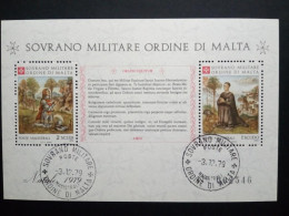MALTESER ORDEN BLOCK GESTEMPELT WEIHNACHTEN 1979 - Malte (Ordre De)