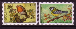 ANDORRA FRANZÖSISCH MI-NR. 491-492 POSTFRISCH(MINT) NATURSCHUTZ 1996 ROTHKEHLCHEN KOHLMEISE - Unused Stamps