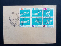 DDR MI-NR. 907-912 ZD GESTEMPELT(USED) FDC-POSTKARTE SCHWIMM-EM LEIPZIG 1962 - Swimming