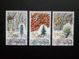 LIECHTENSTEIN MI-NR. 913-915 GESTEMPELT(USED) BAUMRINDEN 1986 - Gebraucht