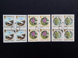 GUERNSEY MI-NR. 358-360 GESTEMPELT 4er BLOCK EUROPA 1986 NATUR- Und UMWELTSCHUTZ ORCHIDEE VOGEL - 1986