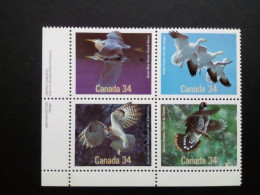 CANADA MI-NR. 995-998 POSTFRISCH VÖGEL 1986 SCHNEEGANS GRAUREIHER WLADHUHN UHU - Uilen