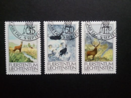 LIECHTENSTEIN MI-NR. 907-909 GESTEMPELT(USED) JAGDWESEN (I) 1986 REH GEMSE HIRSCH - Used Stamps