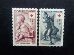 FRANKREICH MI-NR. 1076-1077 POSTFRISCH(MINT) ROTES KREUZ 1955 SKUPTUR - Croce Rossa