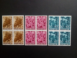 LIECHTENSTEIN MI-NR. 399-401 GESTEMPELT(USED) 4er BLOCK HEIMATLICHE BÄUME UND STRÄUCHER (IV) BUCHE KIEFER - Used Stamps