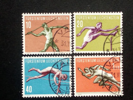 LIECHTENSTEIN MI-NR. 342-345 GESTEMPELT(USED) SPORT (III) 1956 LEICHTATHLETIK - Ungebraucht