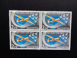 SCHWEIZ MI-NR. 780 POSTFRISCH(MINT) 4er BLOCK PRO AERO 1963 SEGELFLUGZEUG - Unused Stamps
