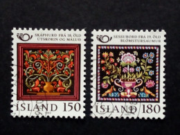ISLAND MI-NR. 556-557 GESTEMPELT(USED) NORDEN 1980 HANDWERKSKUNST SCHNITZEREI - Europäischer Gedanke