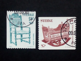 SCHWEDEN MI-NR. 1115-1116 GESTEMPELT(USED) NORDEN 1980 HANDWERKSKUNST WIEGE STUHL - Gebruikt