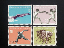 LIECHTENSTEIN MI-NR. 365-368 POSTFRISCH(MINT) SPORT (V) 1958 SCHWIMMEN FECHTEN TENNIS RADSPORT - Ungebraucht