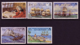 GUERNSEY MI-NR. 492-496 POSTFRISCH(MINT) 250. JAHRESTAG WELTUMSEGLUNG LORD ANSONS FLOTTE 1990 - Guernsey