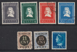 Netherland The 1952 Riebeeck Set & 2 Unidentified Post Due All Used + A MNH 12.5c Queen - Oblitérés