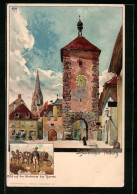 Künstler-AK Heinrich Kley: Freiburg, Schwabentor, Bild Auf Der Stadtseite Des Turm  - Kley