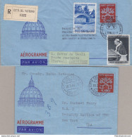 1958 Vaticano , A 7 2 Aerogrammi Per Gli Stati Uniti / Israele - FDC