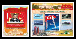 North Korea 2024 Mih. 7044/45 (Bl.1116/17) 9th Plenary Meeting Of The 8th Central Committee Of The WPK. Space MNH ** - Korea (Nord-)