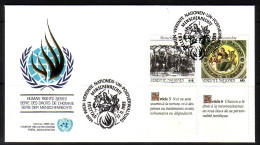 UNO WIEN MI-NR. 96-97 FDC MENSCHENRECHTE KÄTHE KOLLWITZ RAFFAEL TEXT FRANZÖSISCH - FDC