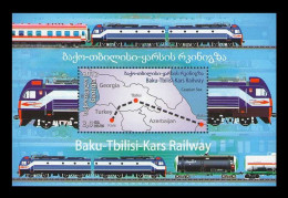 Georgia 2013 Mih. 625 (Bl.49) Baku-Tbilisi-Kars Railway (joint Issue Georgia-Azerbaijan-Turkey) MNH ** - Georgien