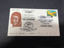 7-4-2024 (1 Z 17) Australia FDC For Southern Cross Air Race 1980 (Race Number 49) Signed By Pilot - Aerei