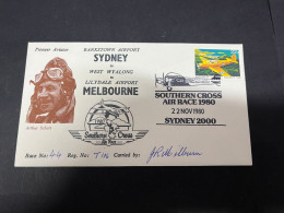 7-4-2024 (1 Z 17) Australia FDC For Southern Cross Air Race 1980 (Race Number 44) Signed By Pilot - Aerei