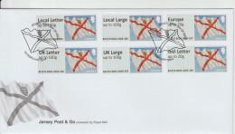 Jersey FDC 2014 ATM Post & Go Flags. Postal Weight Approx. 0,09 Kg. Please Read Sales Conditions Under Image Of - Vignette [ATM]