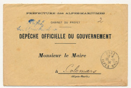 Dépêche Officielle Du Gouvernement - Préfecture Des Alpes Maritimes - NICE 25/12/1914 - Document Inclus - Covers & Documents
