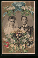 Präge-AK Vermählung Des Deutschen Kronprinzenpaares Friedrich Wilhelm Von Preussen, 1905  - Königshäuser