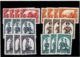 VATICANO ,"Guardia Svizzera" ,3 Serie Complete+alcune Spezzature ,qualita Ottima - Used Stamps