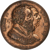 France, Médaille, Louis XVIII, Rétablissement De La Statue D'Henri IV, N.d. - Other & Unclassified