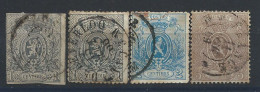 Belgique N°22/25 Obl (FU) 1866/67 - Armoiries - 1866-1867 Piccolo Leone